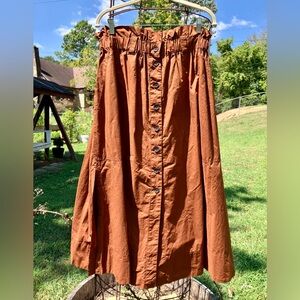 Everlane Midi Skirt Warm Brown Medium